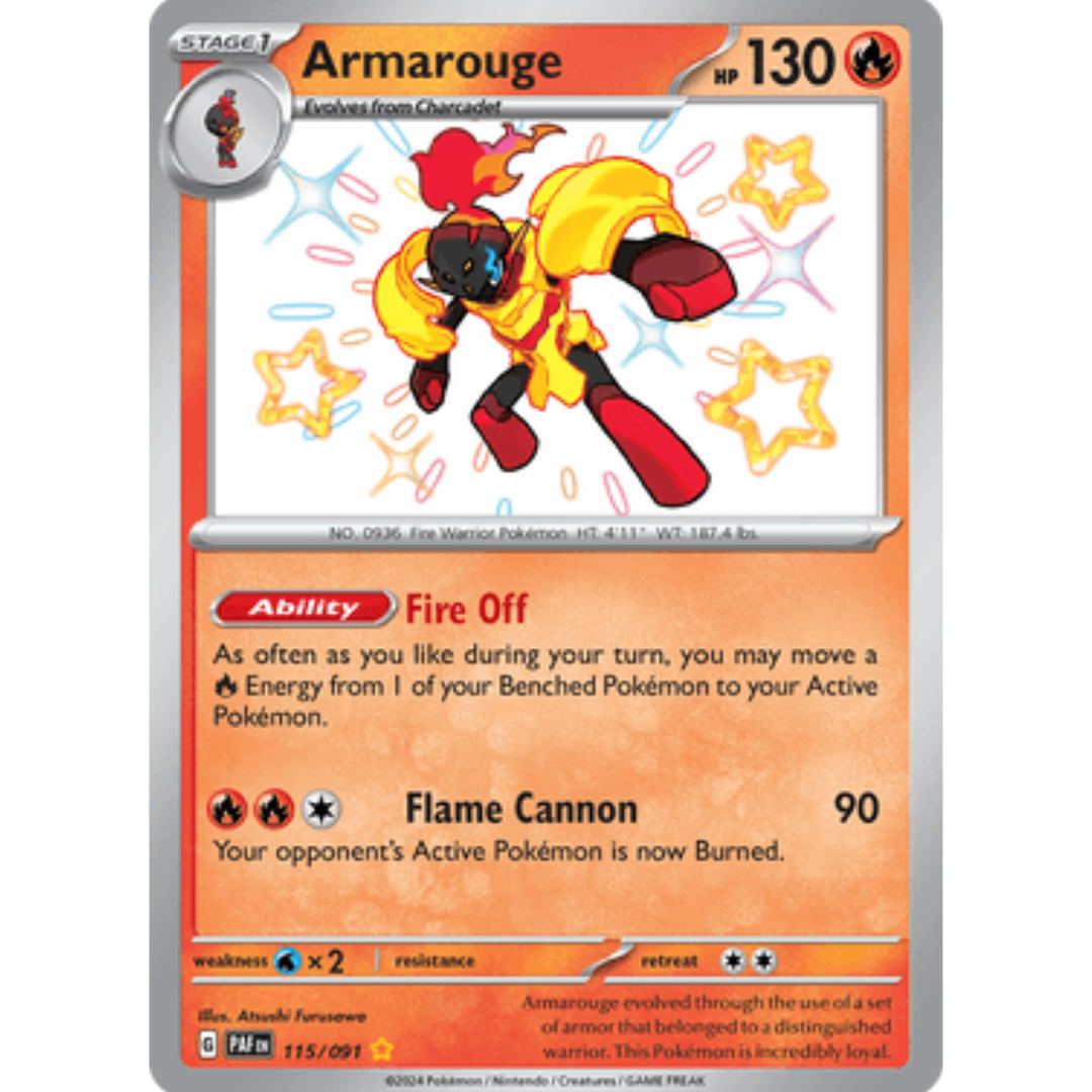 Armarouge 115/091 - Holofoil SV Paldean Fates - Shiny Rare