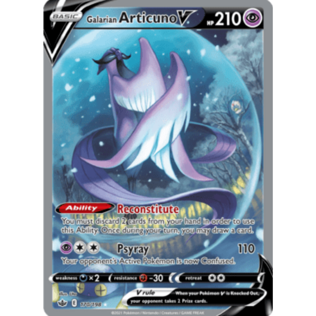 Galarian Articuno V (Alternate Full Art) 170 - Holofoil SWSH06 Chilling Reign - Ultra Rare