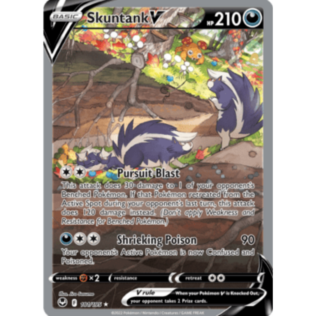 Skuntank V (Alternate Full Art) 181 - Holofoil SWSH12 Silver Tempest - Ultra Rare