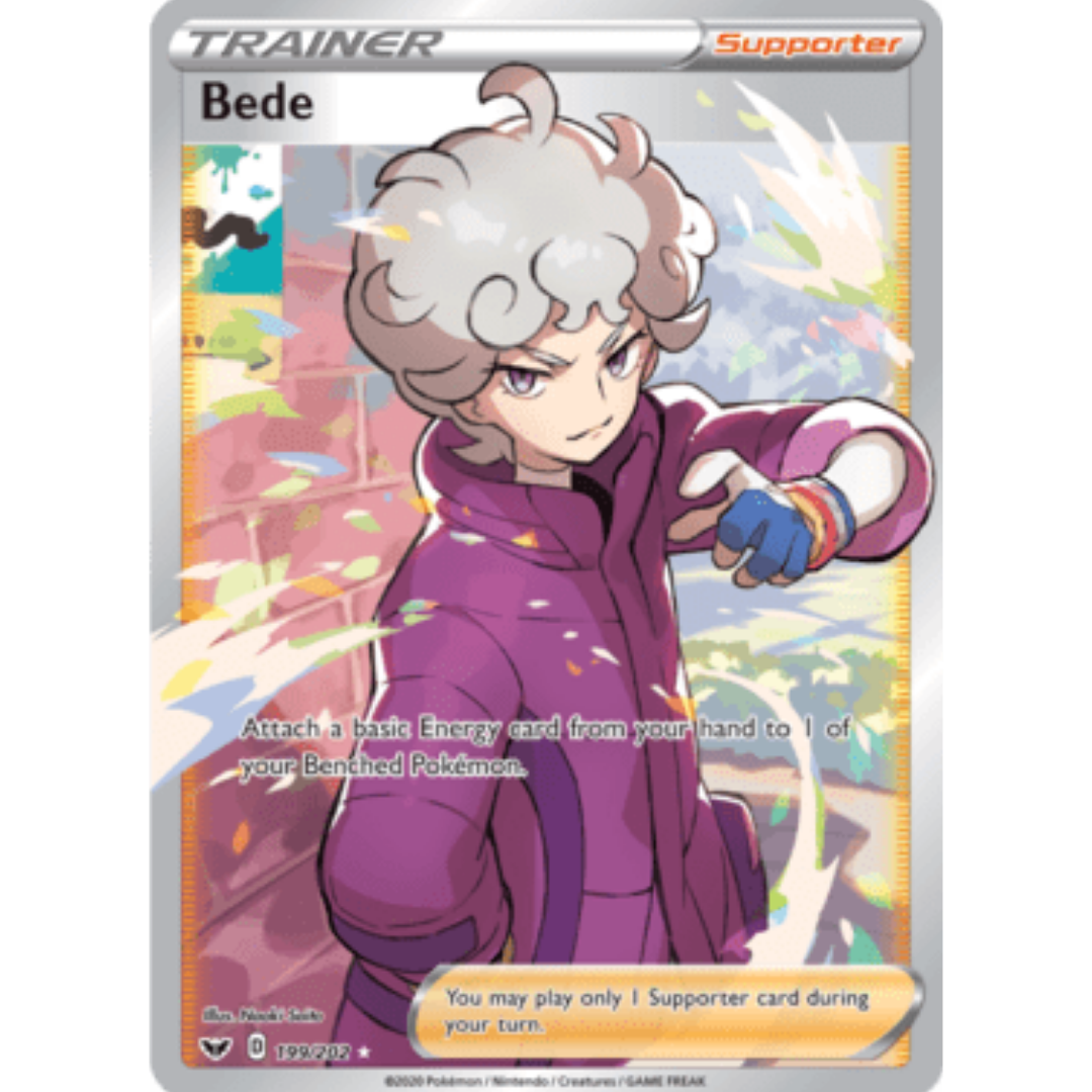 Bede (Full Art) 199 - Holofoil SWSH01 Sword & Shield Base Set - Ultra Rare