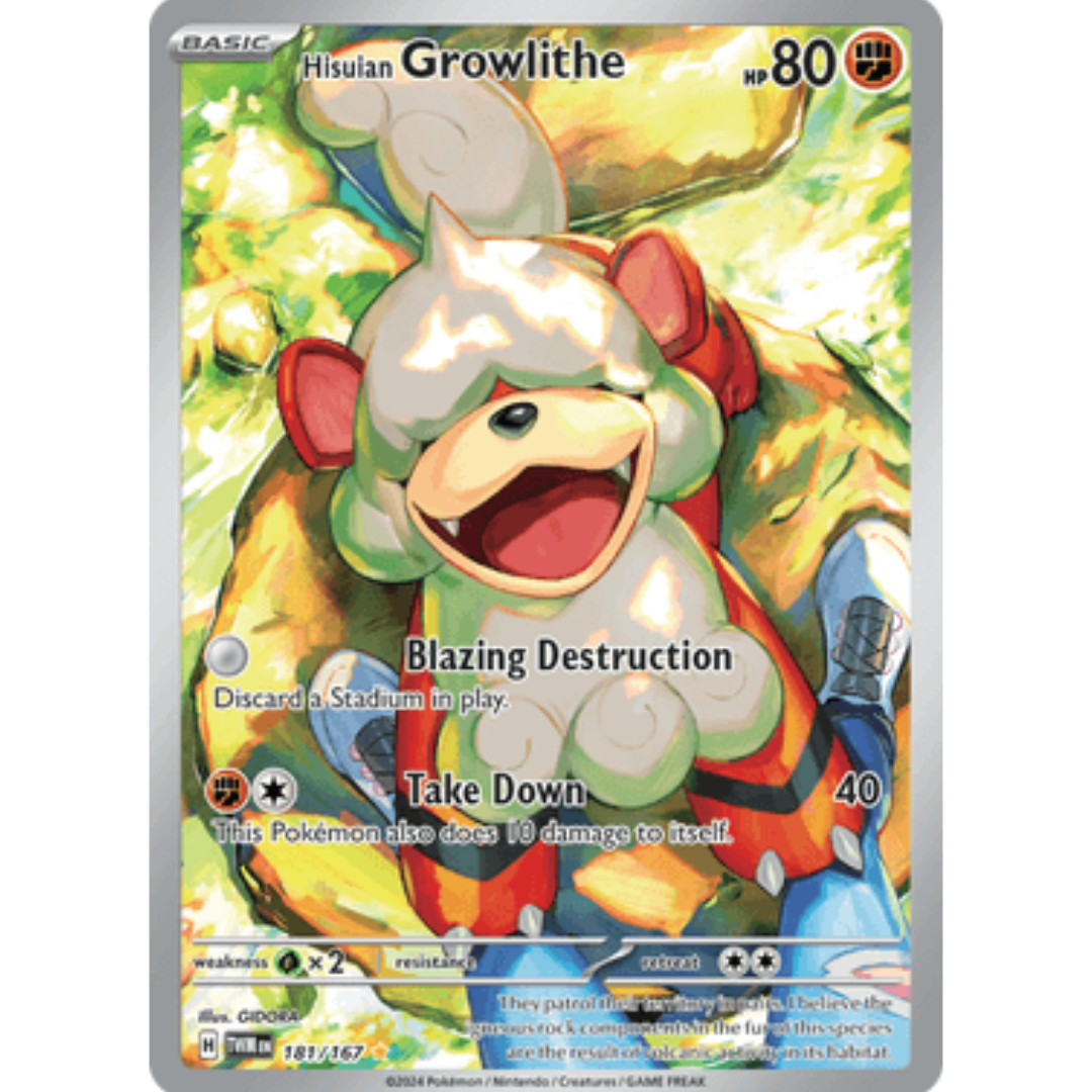 Hisuian Growlithe 181/167 - Holofoil SV06 Twilight Masquerade - Illustration Rare