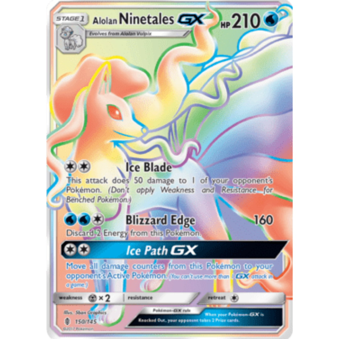Alolan Ninetales GX (Secret) - Holofoil SM Guardians Rising - Secret Rare