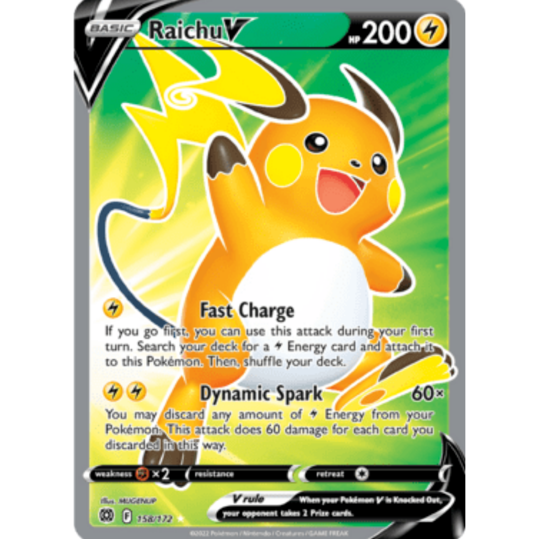 Raichu V (Full Art) 158 - Holofoil SWSH09 Brilliant Stars - Ultra Rare