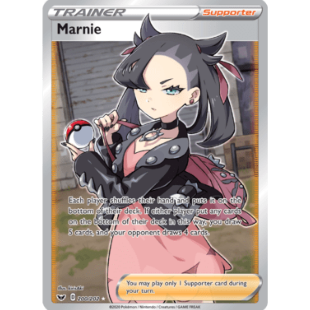 Marnie (Full Art) 200 - Holofoil SWSH01 Sword & Shield Base Set - Ultra Rare
