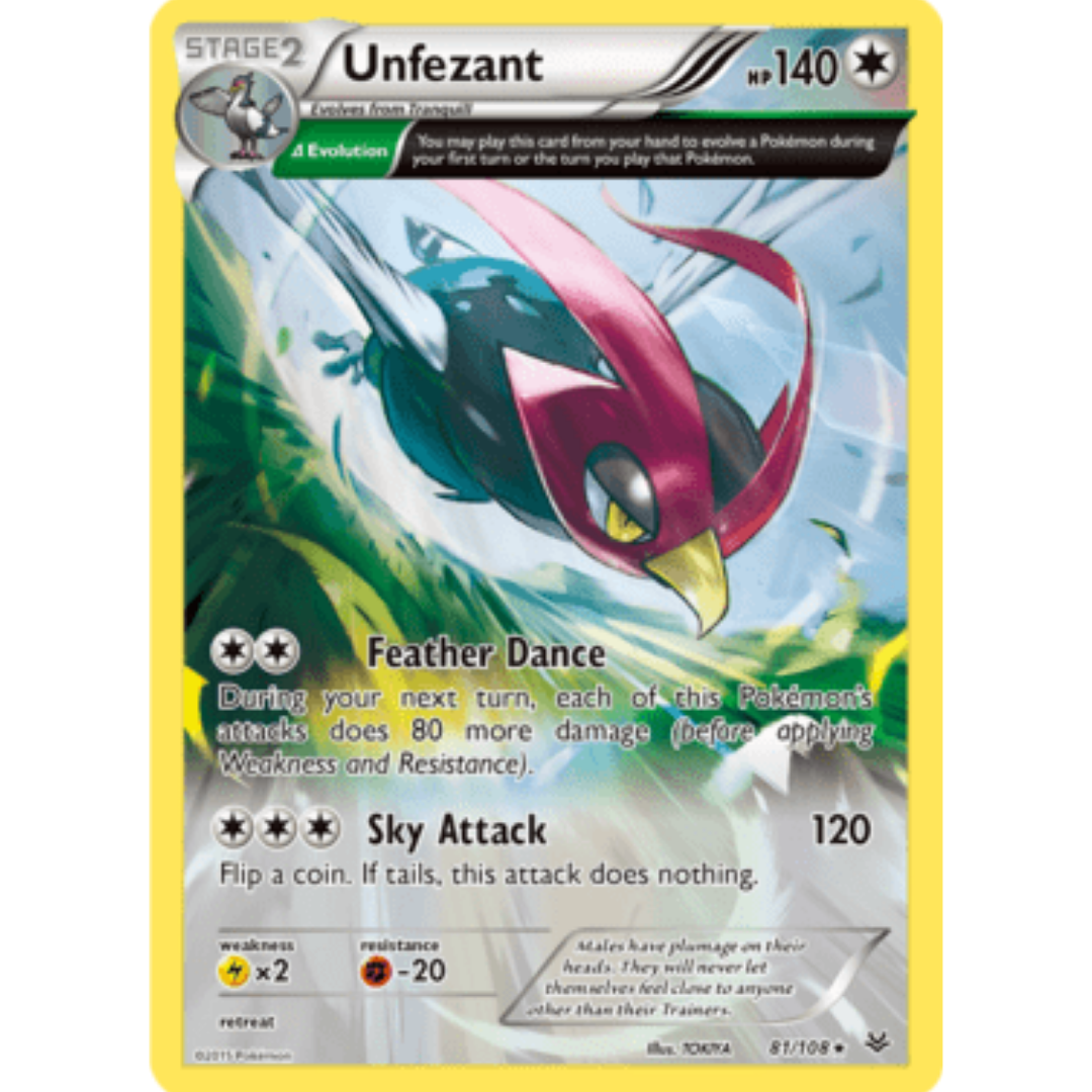 Unfezant (81 Delta) 081/108 XY Roaring Skies - Rare