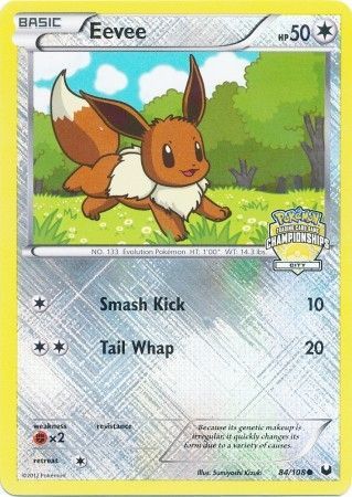 Eevee 084/108 - Reverse Holofoil League & Championship Cards - Promo