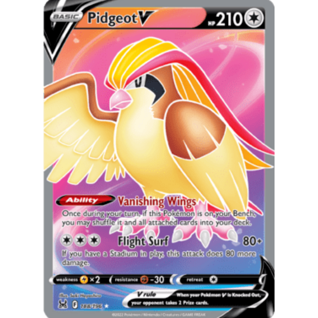 Pidgeot V (Full Art) 188 - Holofoil SWSH11 Lost Origin - Ultra Rare