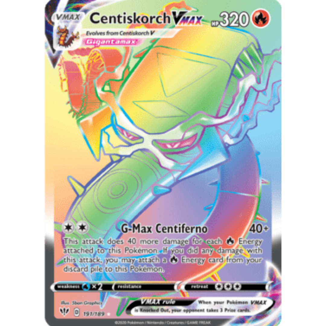 Centiskorch VMAX (Secret) 191 - Holofoil SWSH03 Darkness Ablaze - Secret Rare