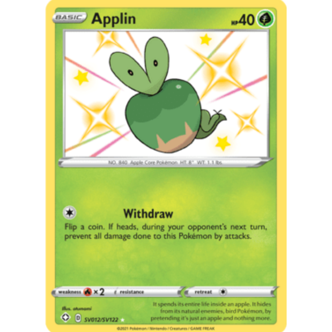 Applin SV012 - Holofoil Shining Fates Shiny Vault - Shiny Holo Rare
