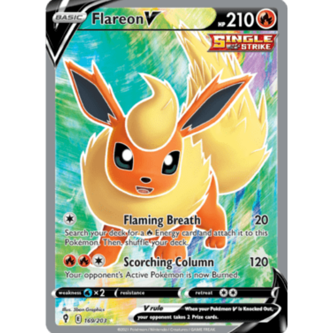 Flareon V (Full Art) 169 - Holofoil SWSH07 Evolving Skies - Ultra Rare
