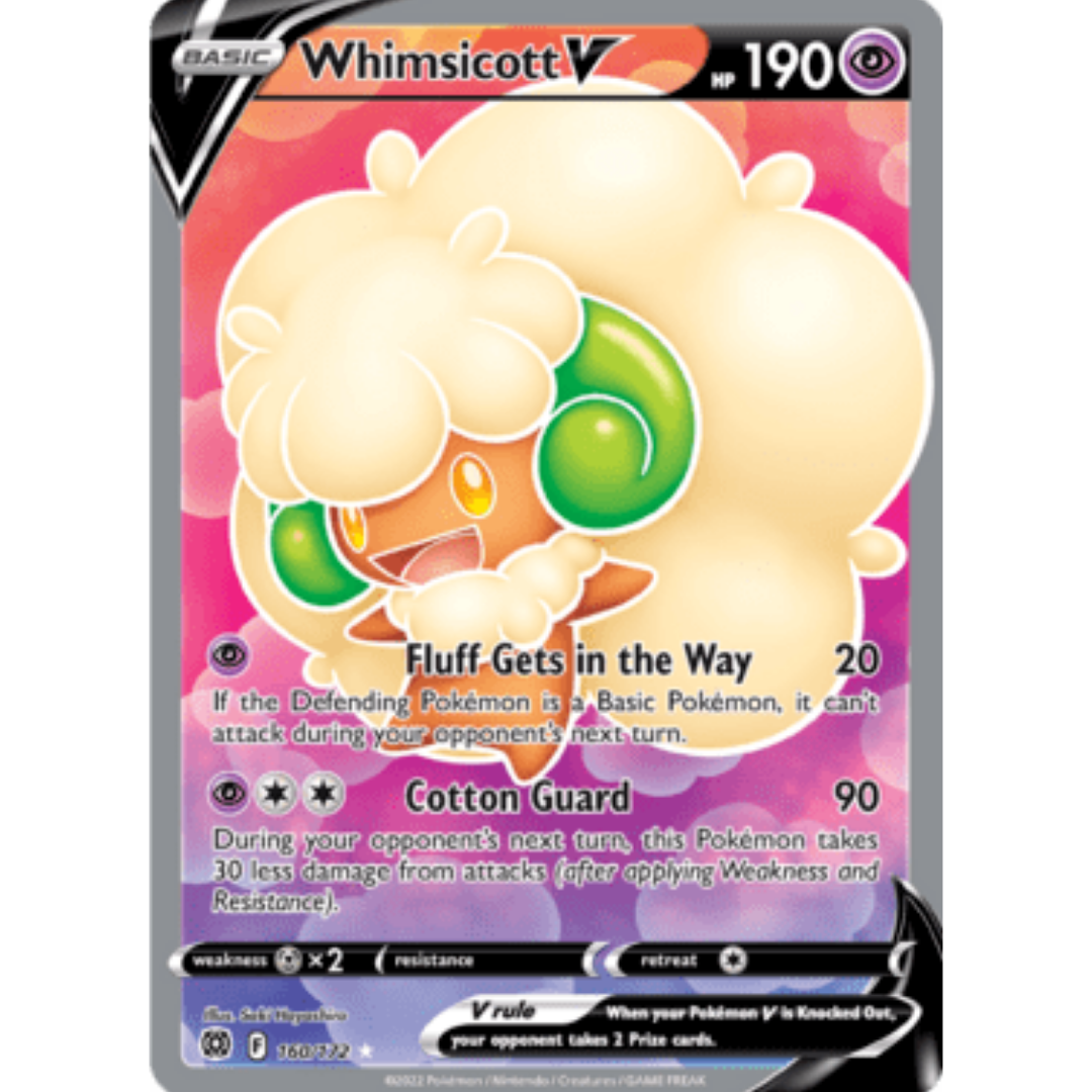Whimsicott V (Full Art) 160 - Holofoil SWSH09 Brilliant Stars - Ultra Rare