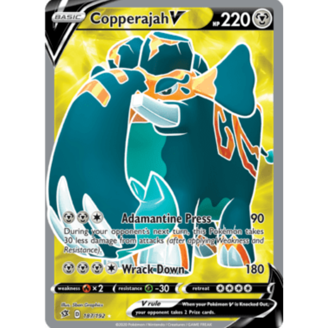 Copperajah V (Full Art) 187/192 - Holofoil SWSH02 Rebel Clash - Ultra Rare