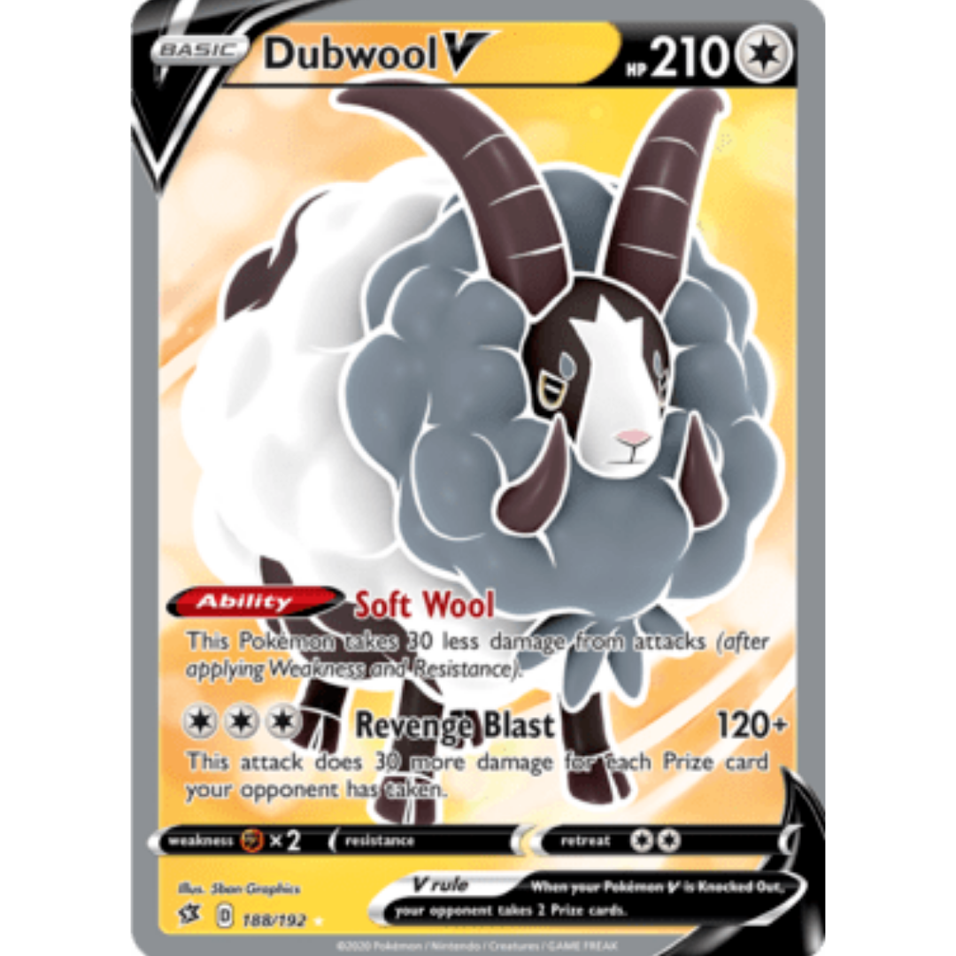 Dubwool V (Full Art) 188/192 - Holofoil SWSH02 Rebel Clash - Ultra Rare