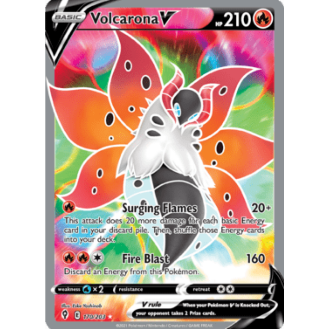 Volcarona V (Full Art) 170 - Holofoil SWSH07 Evolving Skies - Ultra Rare