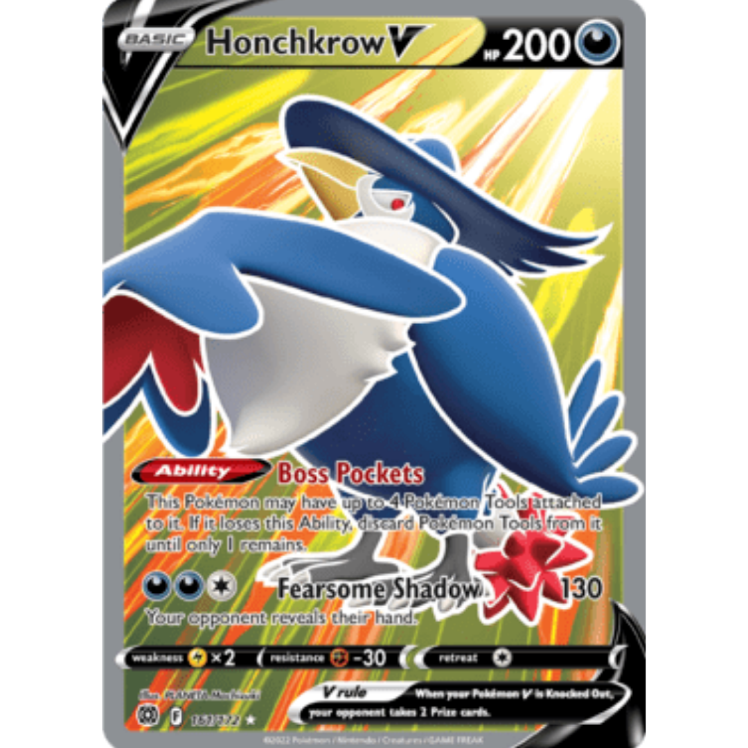Honchkrow V (Full Art) 161 - Holofoil SWSH09 Brilliant Stars - Ultra Rare