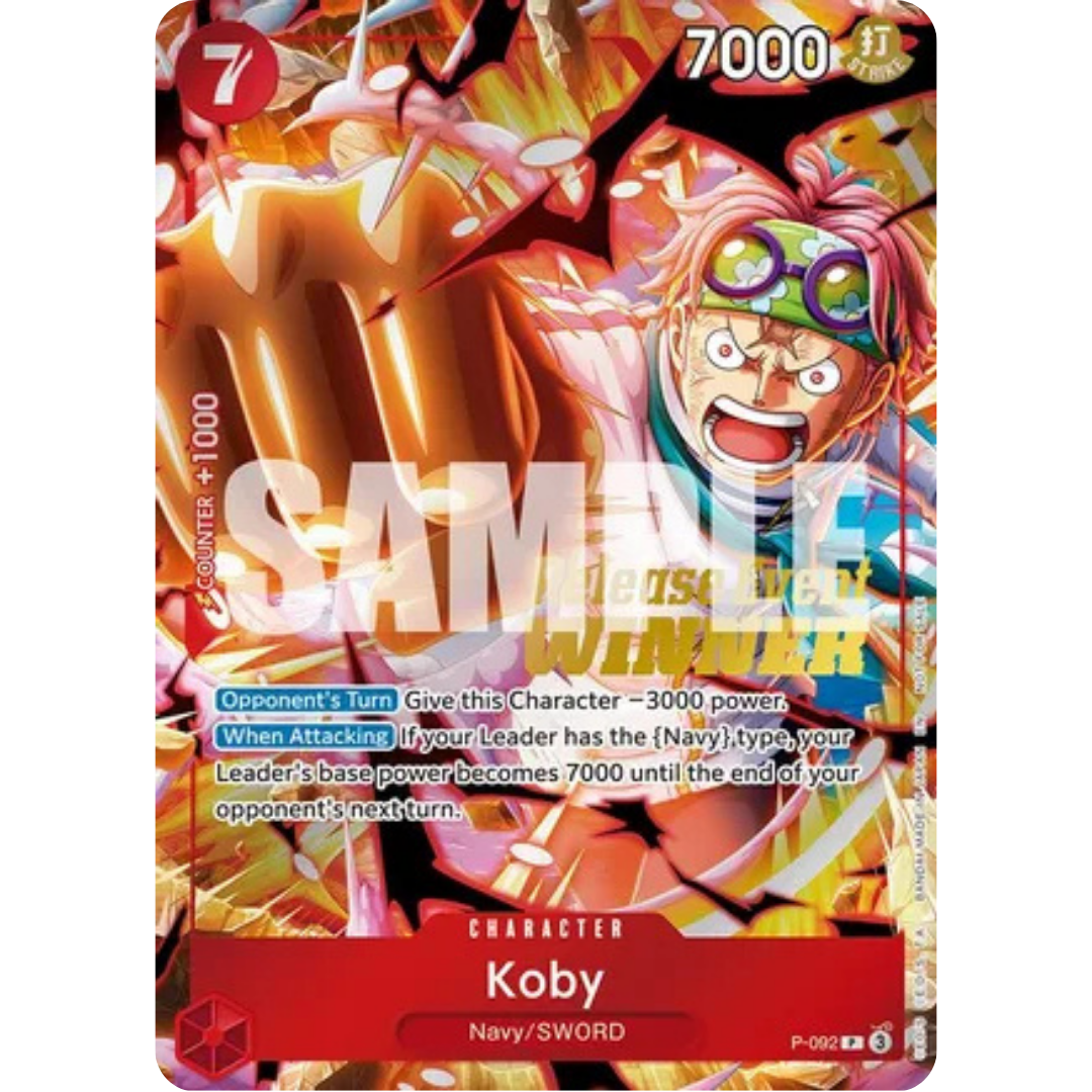 Koby (OP12 Release Event Winner) (P-092) - One Piece Promotion Cards Foil