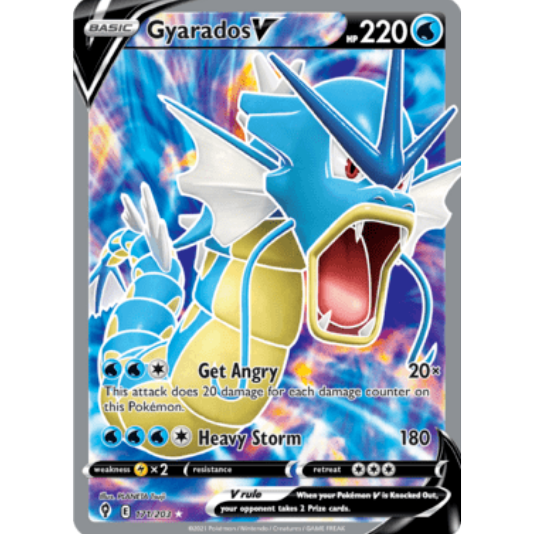 Gyarados V (Full Art) 171 - Holofoil SWSH07 Evolving Skies - Ultra Rare