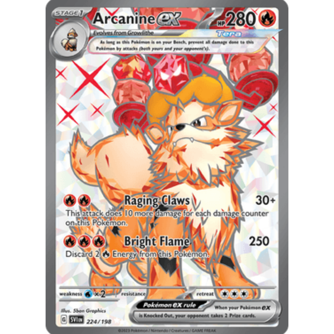 Arcanine ex 224/198 - Holofoil SV01 Scarlet & Violet Base Set - Ultra Rare
