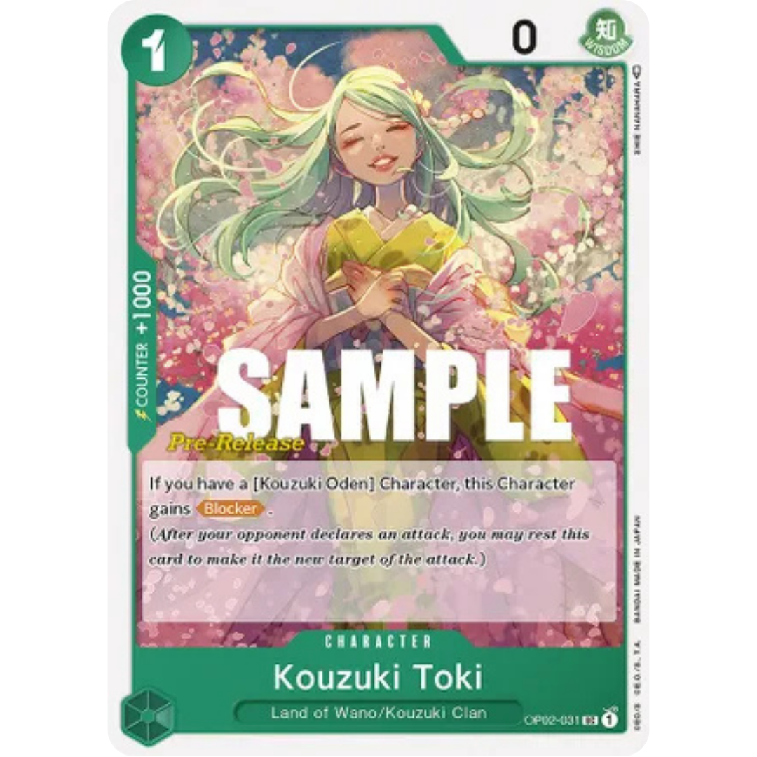 Kouzuki Toki (OP02-031) - Paramount War Pre-Release Cards
