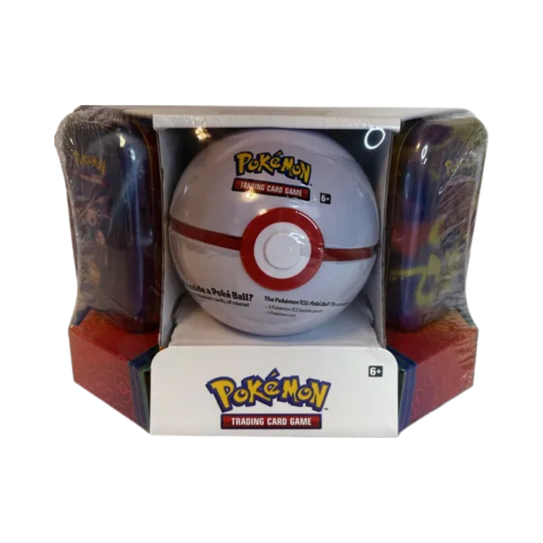 Pokemon - Poke Ball Tin + 2 Kanto Power Mini Tins - Premier Ball