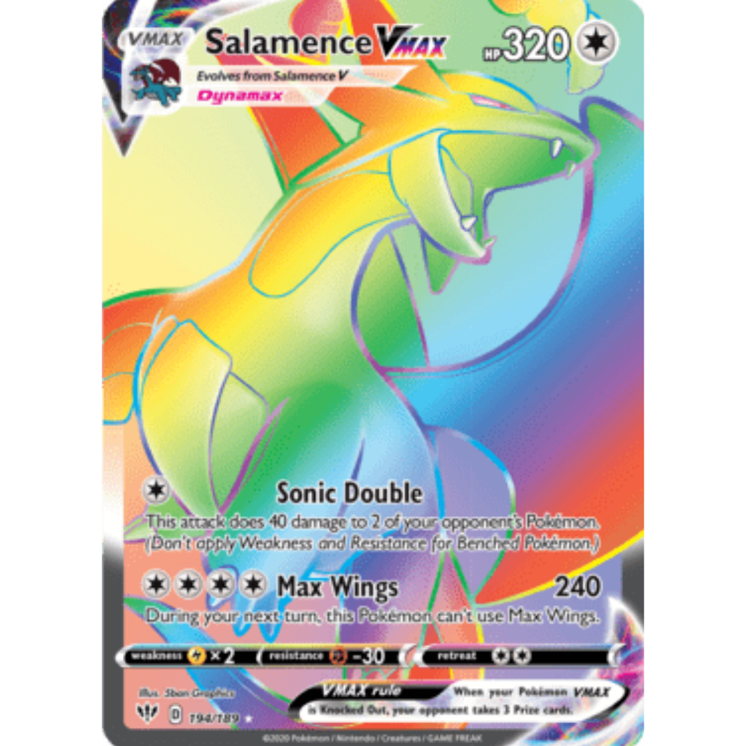 Salamence VMAX (Secret) 194 - Holofoil SWSH03 Darkness Ablaze - Secret Rare