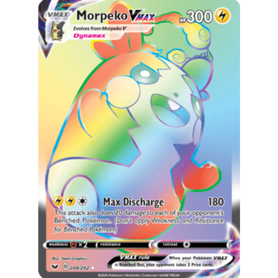 Morpeko VMAX (Secret) 204/202 - Holofoil SWSH01 Sword & Shield Base Set - Secret Rare