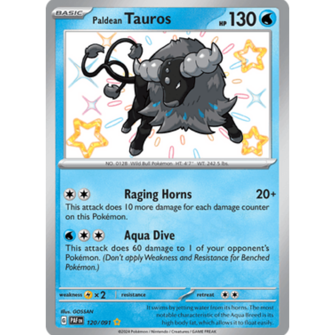 Paldean Tauros 120/091 - Holofoil SV Paldean Fates - Shiny Rare