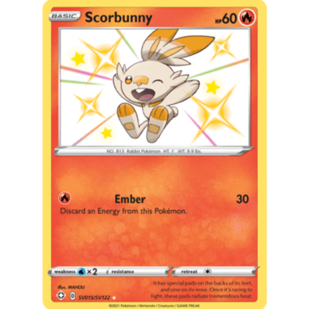 Scorbunny SV015 - Holofoil Shining Fates Shiny Vault - Shiny Holo Rare