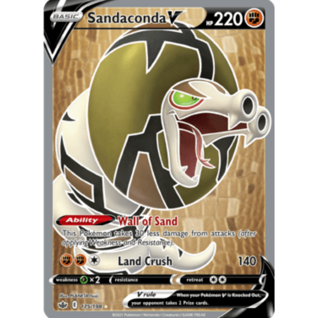 Sandaconda V (Full Art) 175 - Holofoil SWSH06 Chilling Reign - Ultra Rare