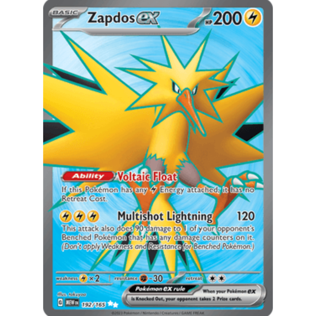 Zapdos ex 192/165 - Holofoil SV Scarlet & Violet 151 - Ultra Rare