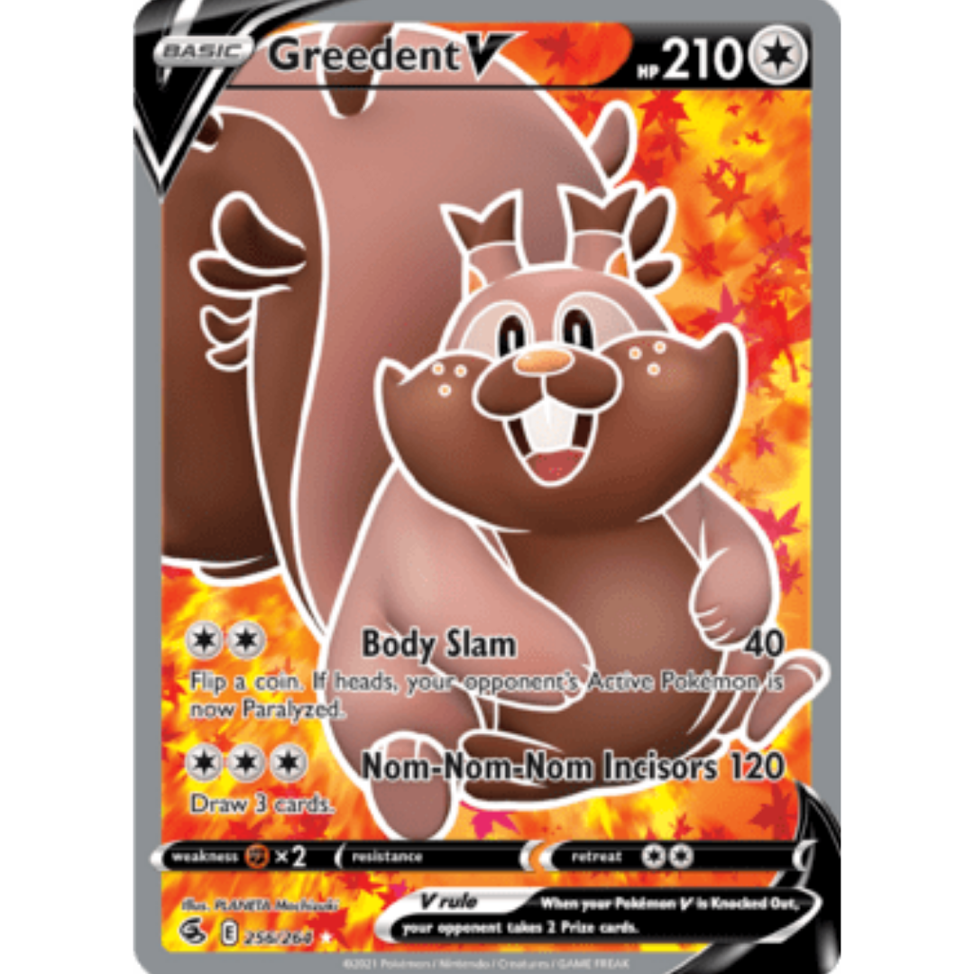 Greedent V (Full Art) 256 - Holofoil SWSH08 Fusion Strike - Ultra Rare
