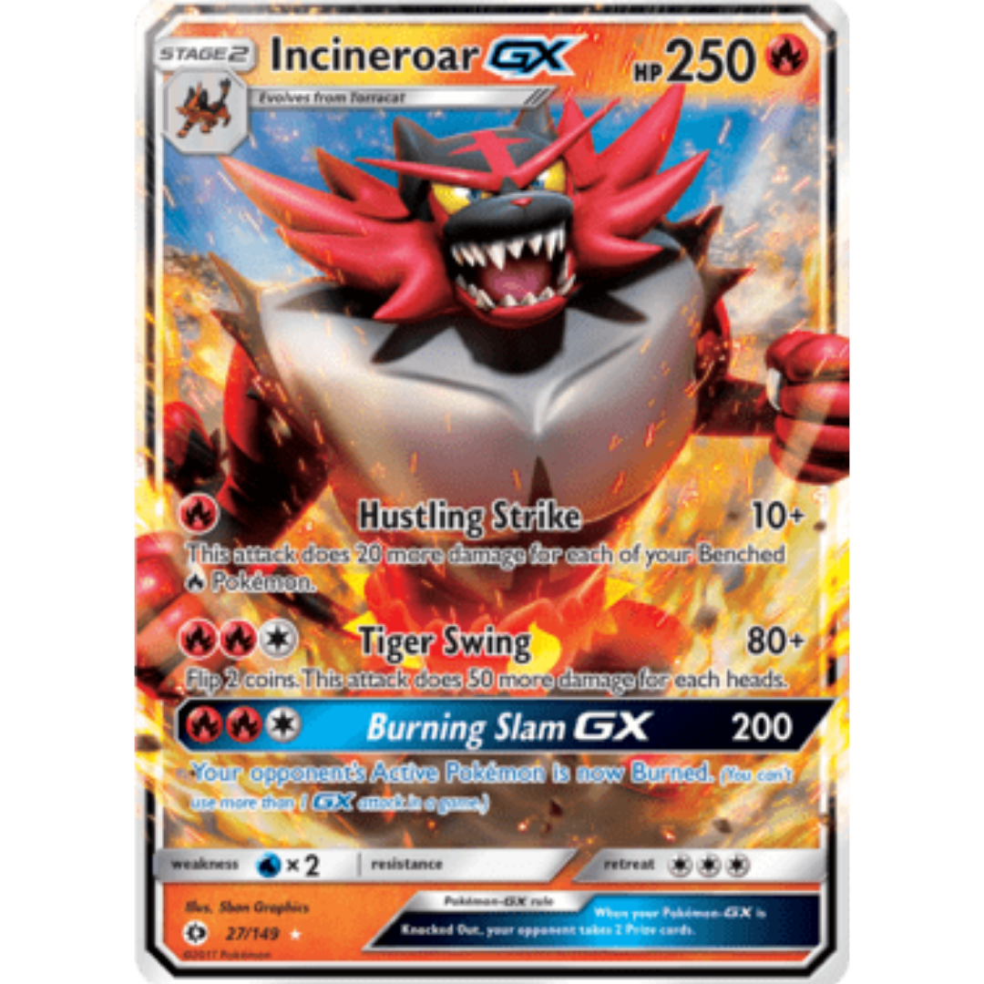 Incineroar GX 027 - Holofoil SM Base Set - Ultra Rare