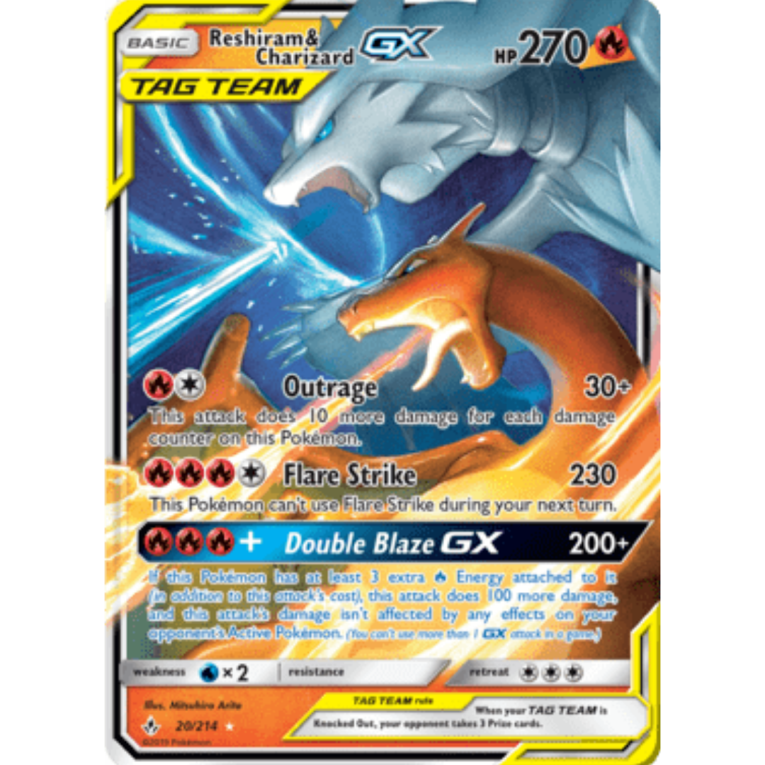 Reshiram & Charizard GX 020 - Holofoil SM Unbroken Bonds - Ultra Rare