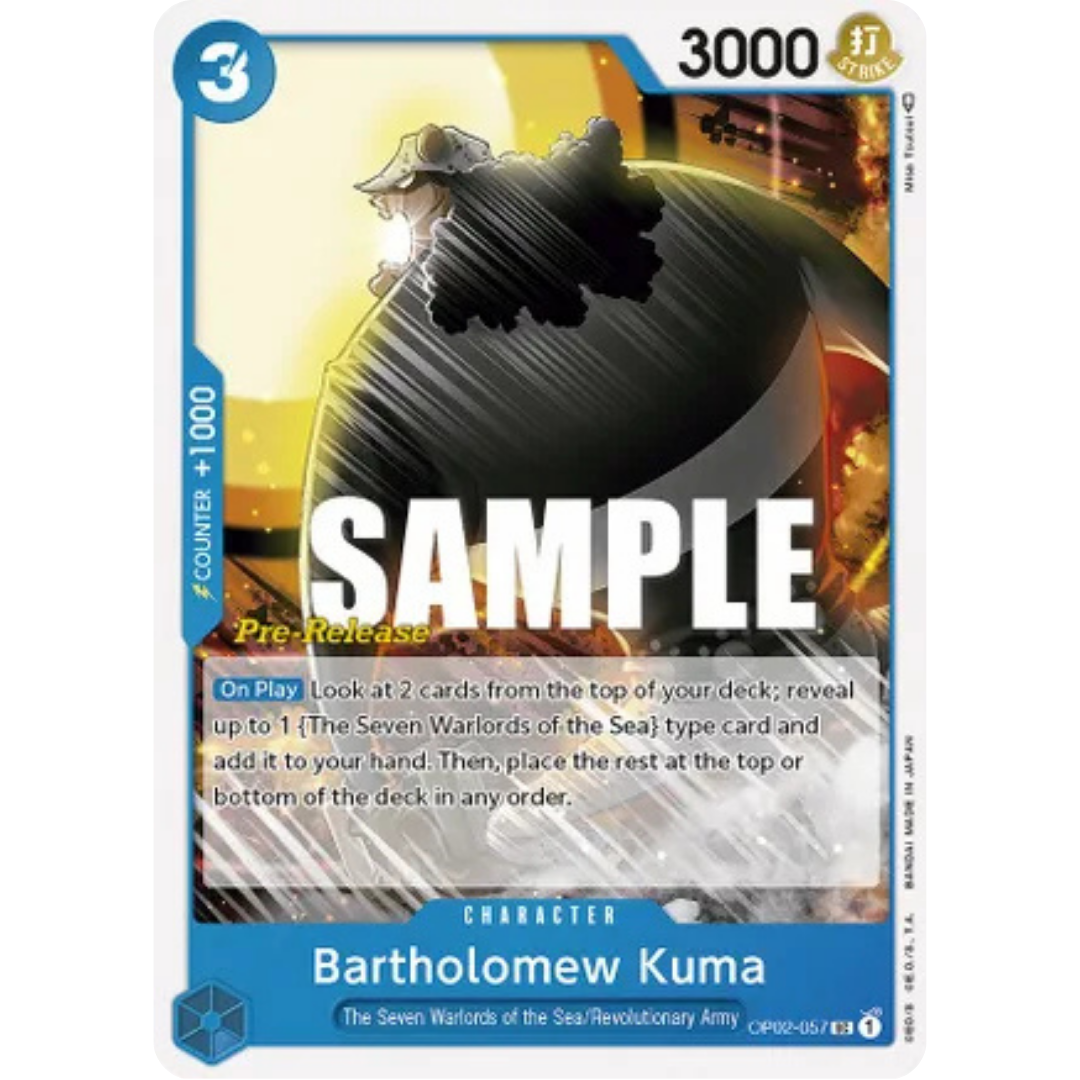 Bartholomew Kuma (OP02-057) - Paramount War Pre-Release Cards