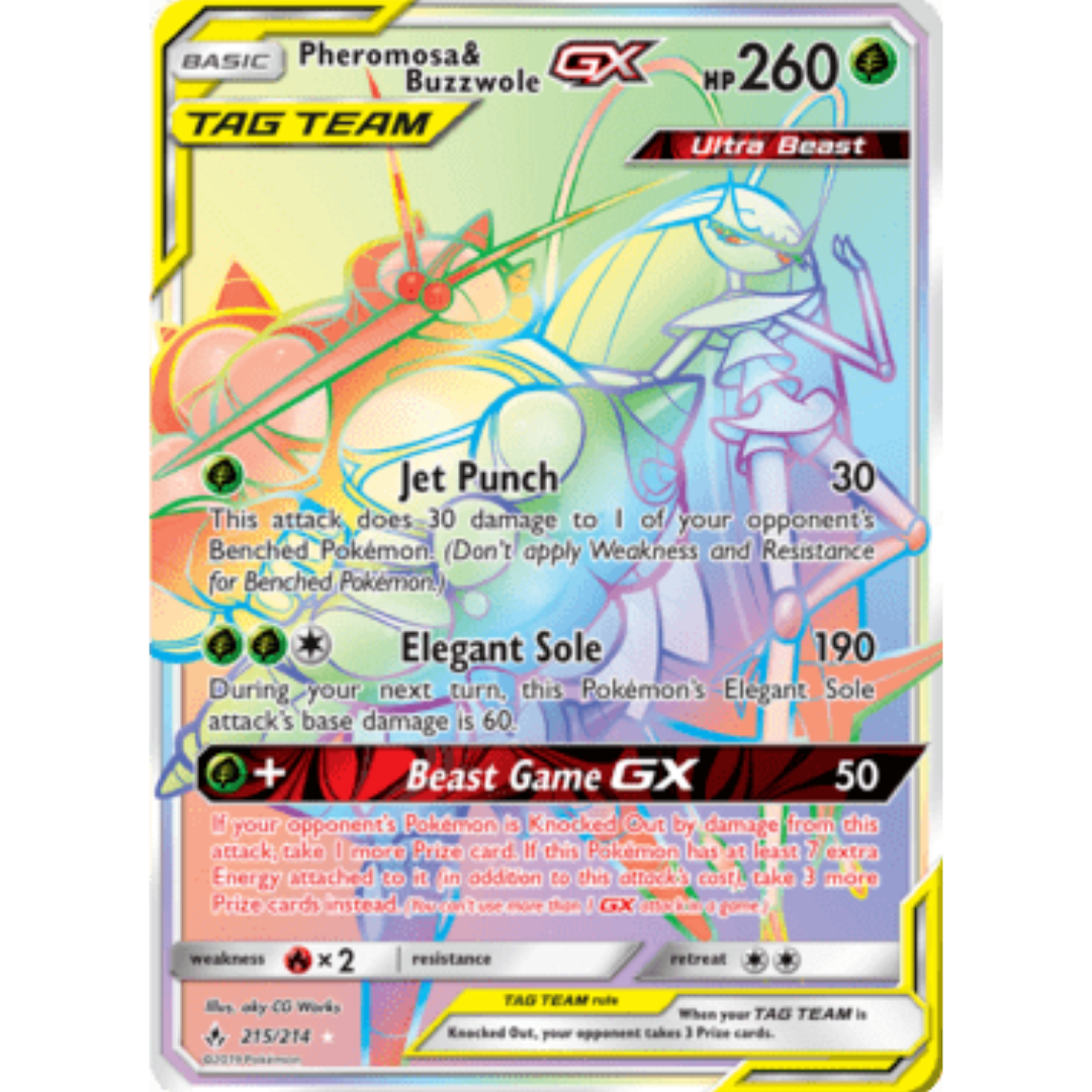 Pheromosa & Buzzwole GX (Secret) - Holofoil SM Unbroken Bonds - Secret Rare