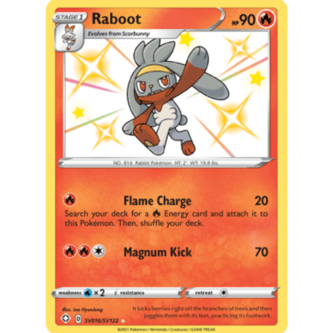 Raboot SV016 - Holofoil Shining Fates Shiny Vault - Shiny Holo Rare