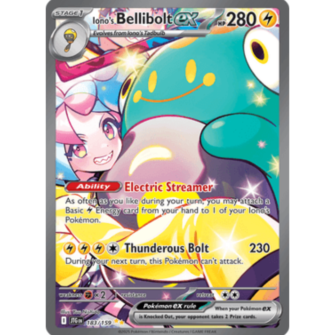 Iono's Bellibolt ex 183/159 - Holofoil SV09 Journey Together - Special Illustration Rare
