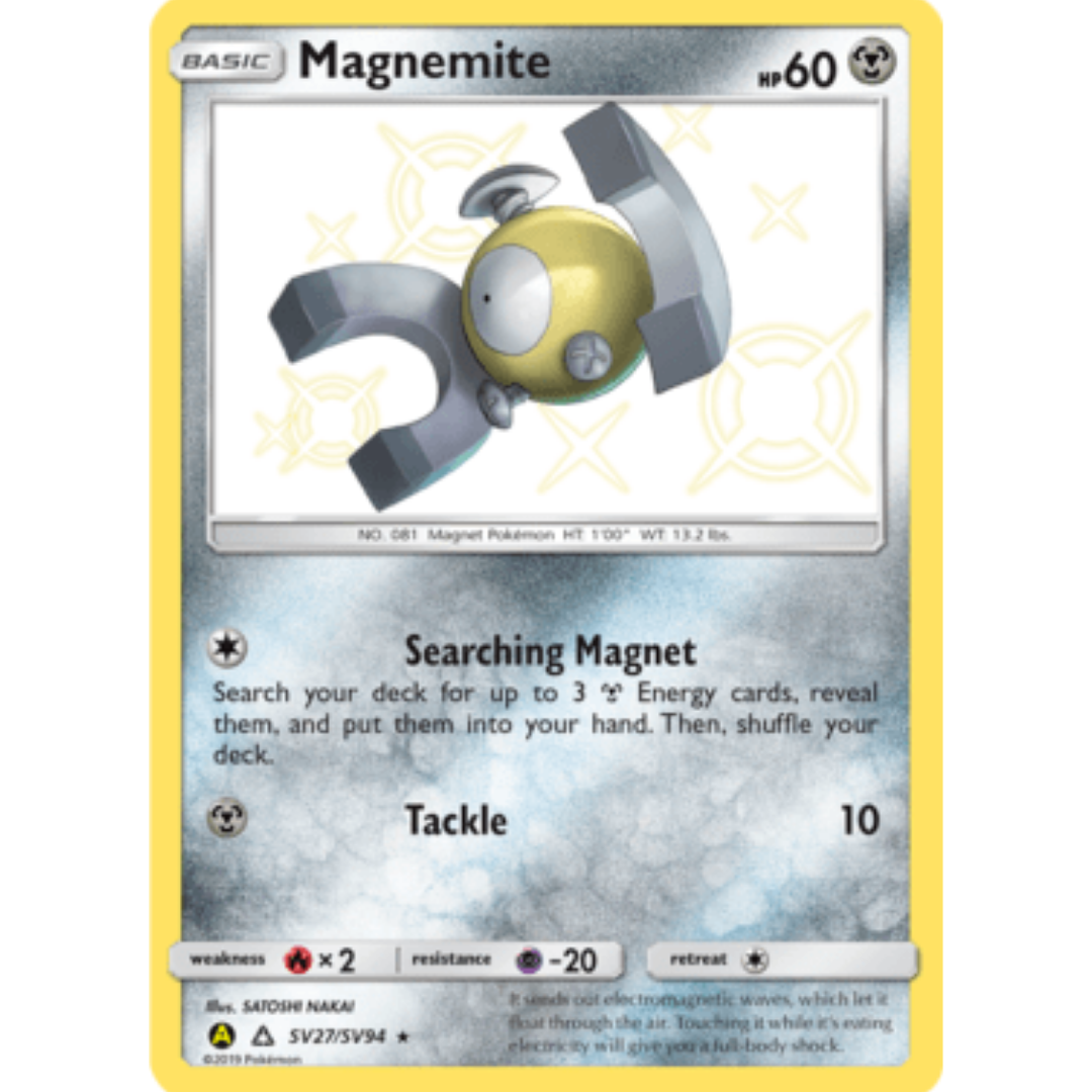 Magnemite SV27 - Holofoil Hidden Fates Shiny Vault - Shiny Holo Rare