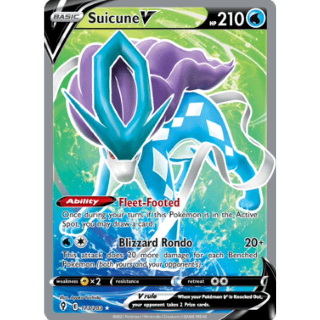Suicune V (Full Art) 173 - Holofoil SWSH07 Evolving Skies - Ultra Rare