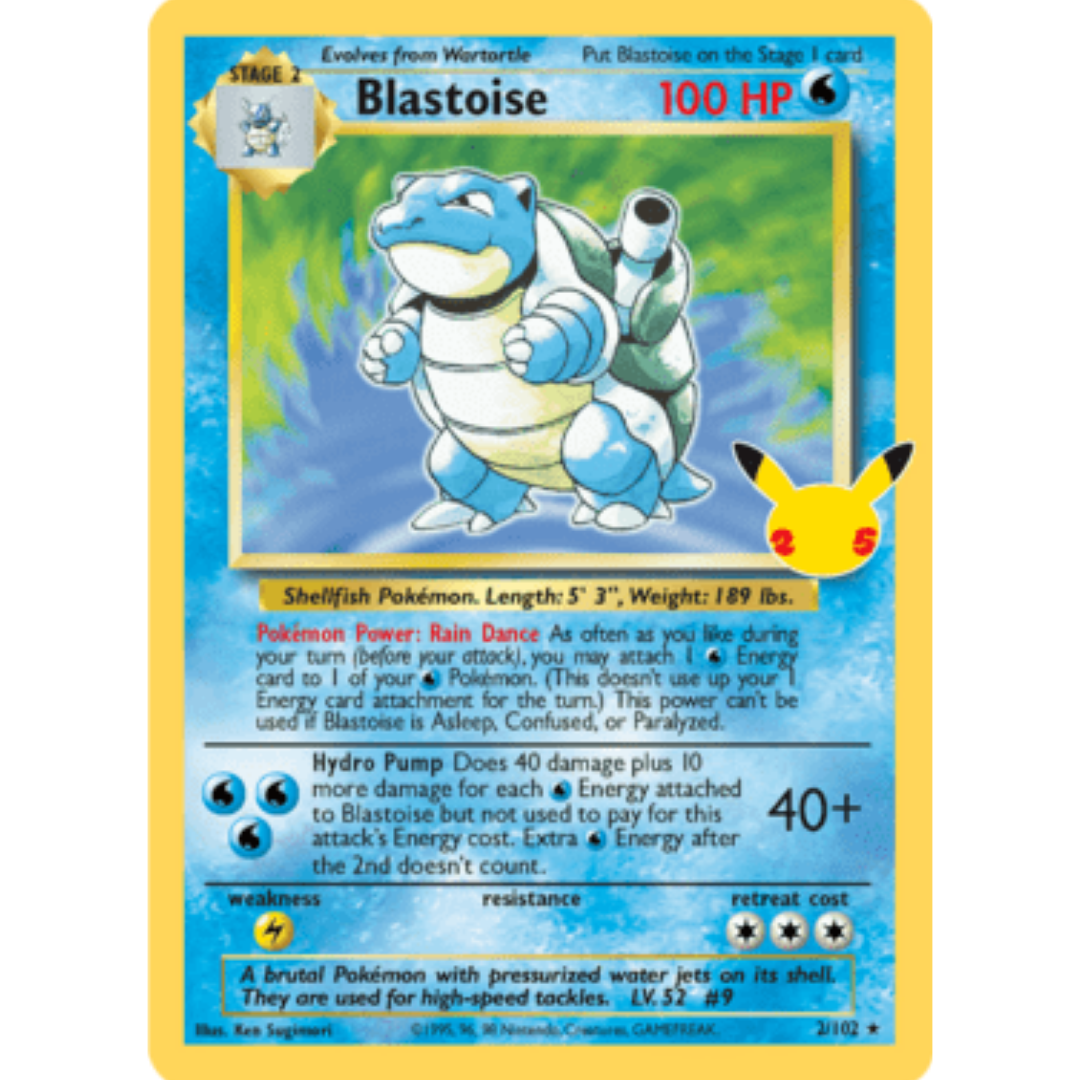 Blastoise 002/102 - Holofoil Celebrations Classic Collection - Classic Collection