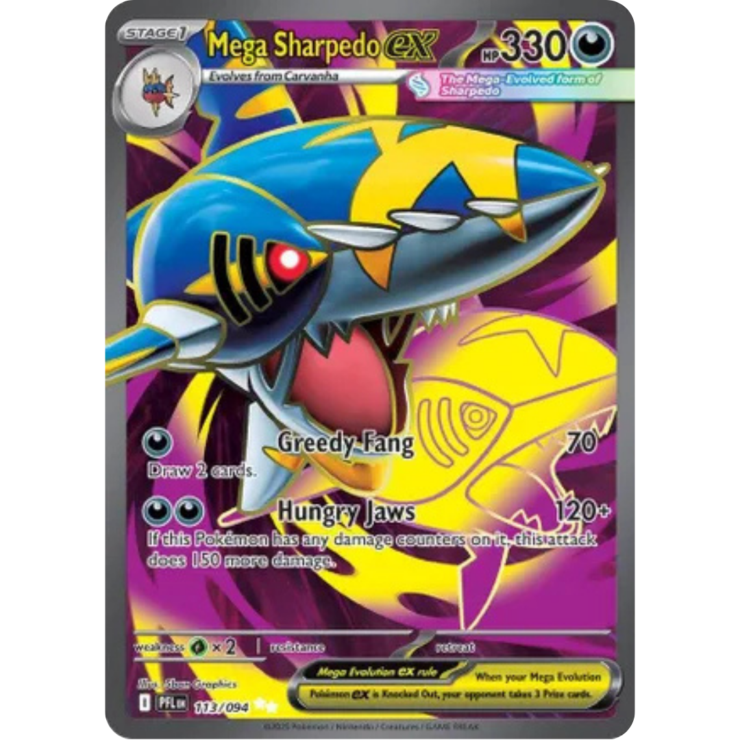 Mega Sharpedo ex 113/094 - Holofoil ME02 Phantasmal Flames - Ultra Rare