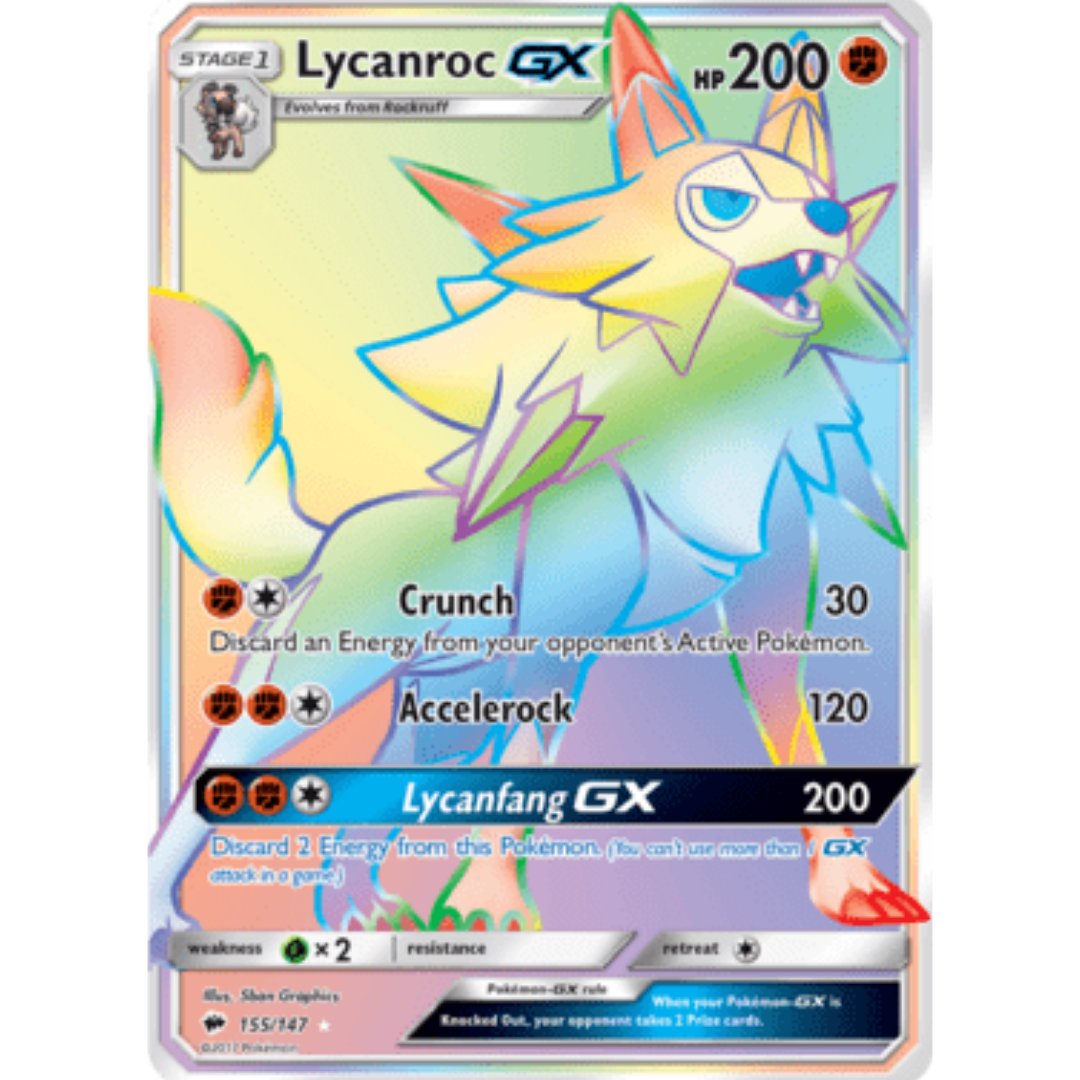 Lycanroc GX (Secret) - Holofoil SM Burning Shadows - Secret Rare