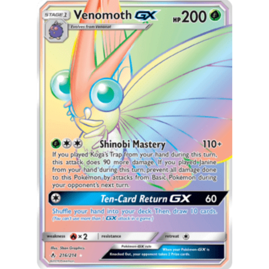 Venomoth GX (Secret) - Holofoil SM Unbroken Bonds - Secret Rare