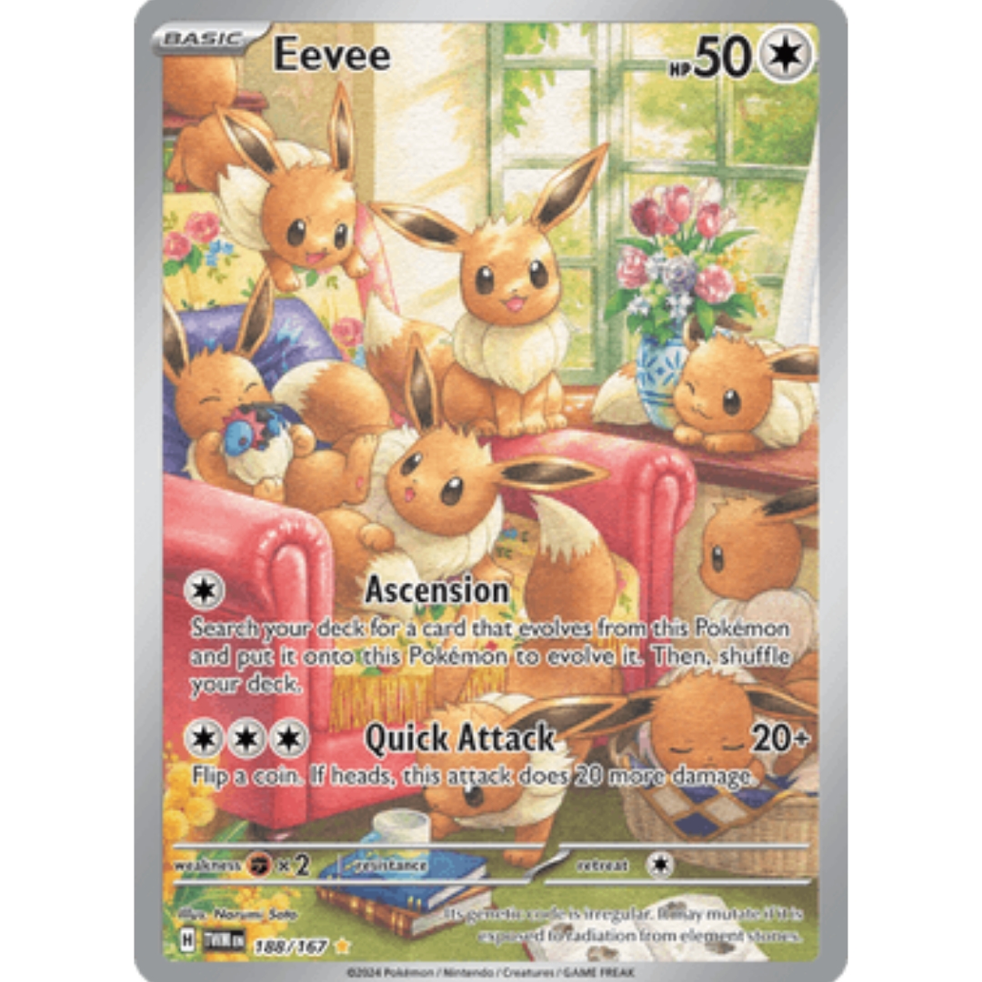 Eevee 188/167 - Holofoil SV06 Twilight Masquerade - Illustration Rare