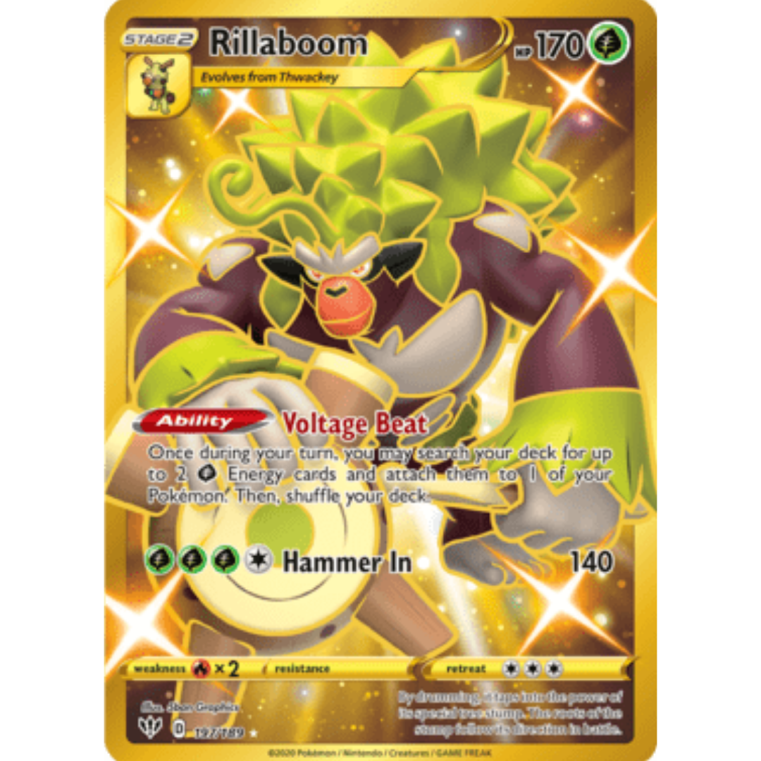 Rillaboom (Secret) 197 - Holofoil SWSH03 Darkness Ablaze - Secret Rare