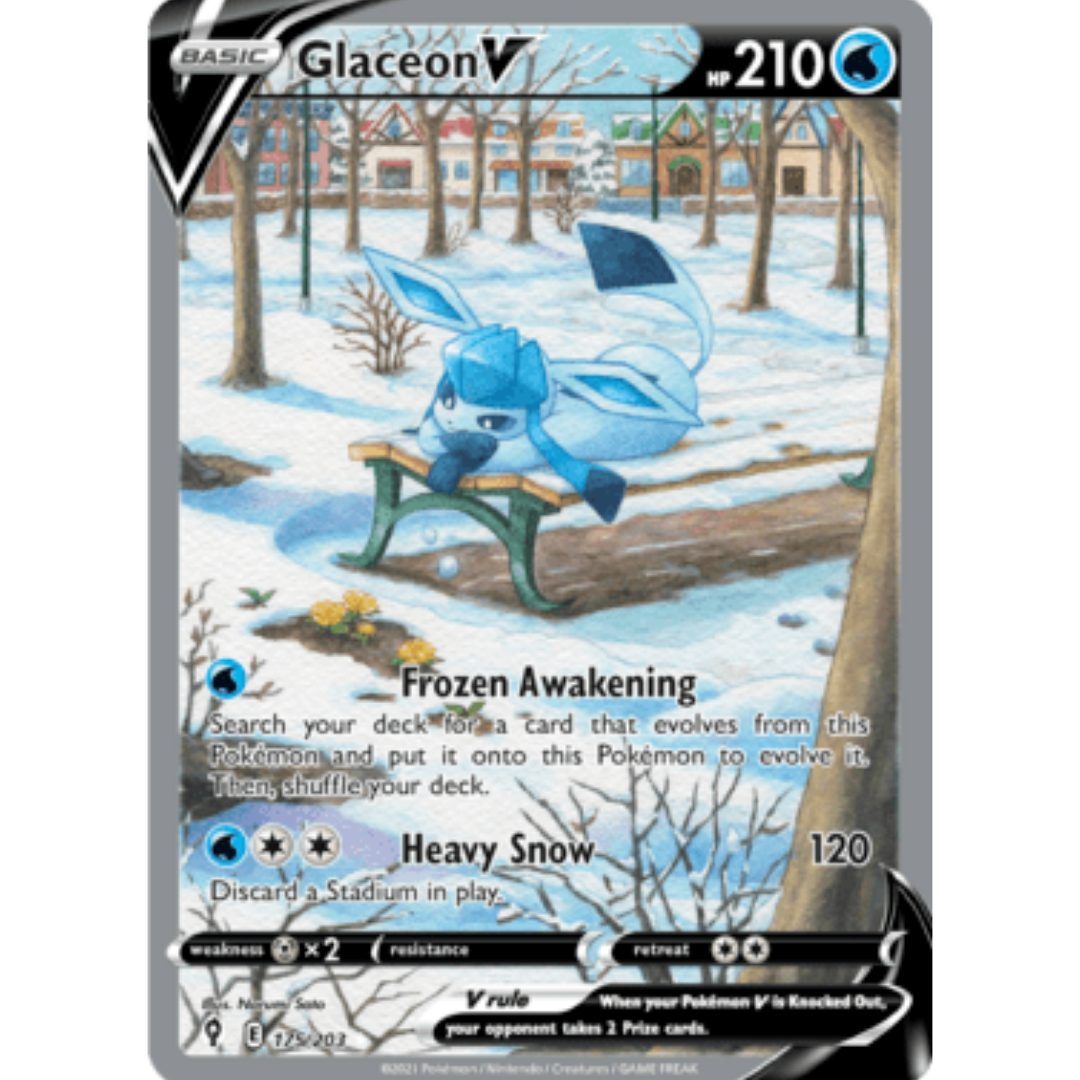 Glaceon V (Alternate Full Art) 175 - Holofoil SWSH07 Evolving Skies - Ultra Rare