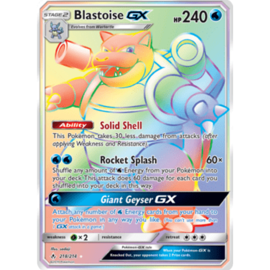 Blastoise GX (Secret) - Holofoil SM Unbroken Bonds - Secret Rare