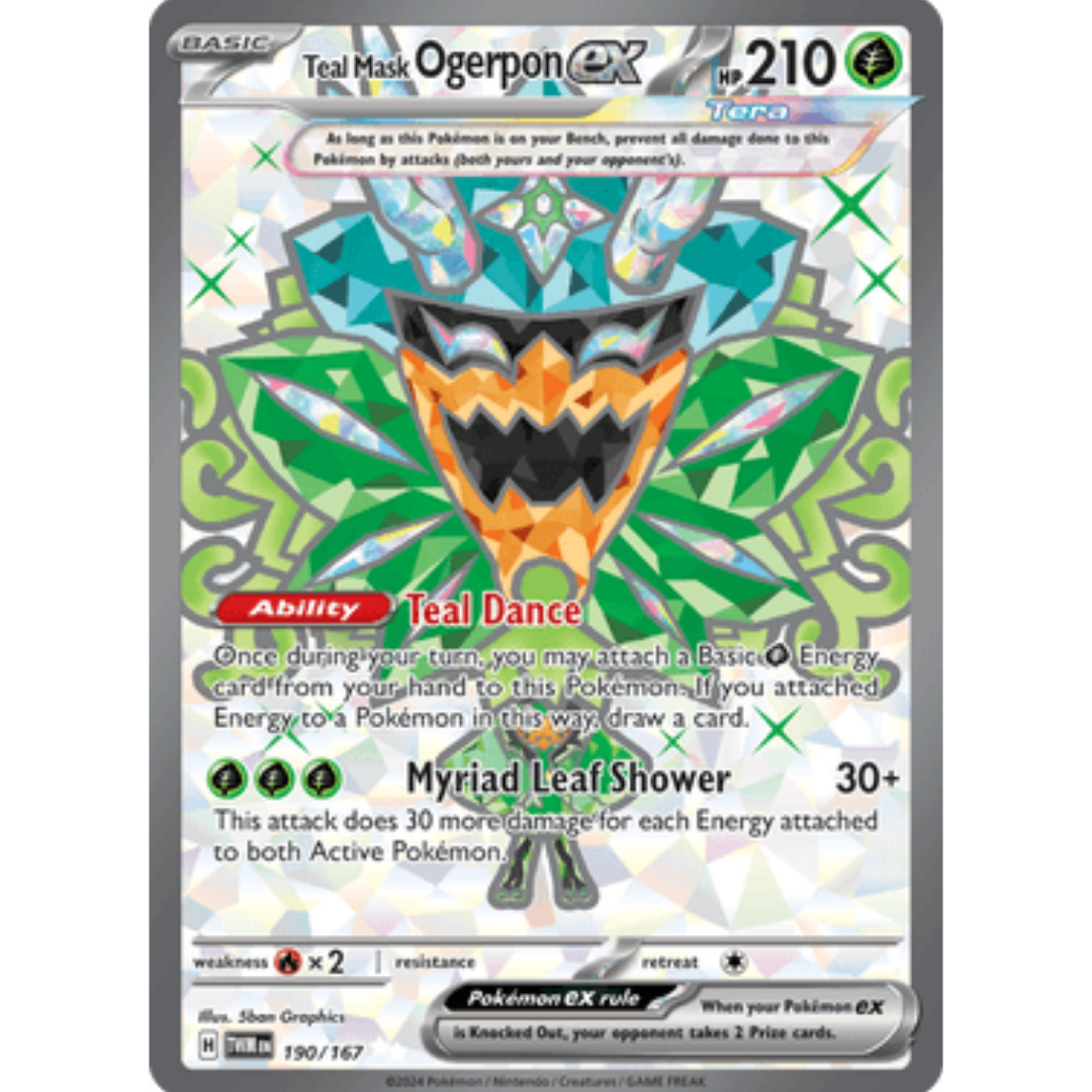 Teal Mask Ogerpon ex 190/167 - Holofoil SV06 Twilight Masquerade - Ultra Rare