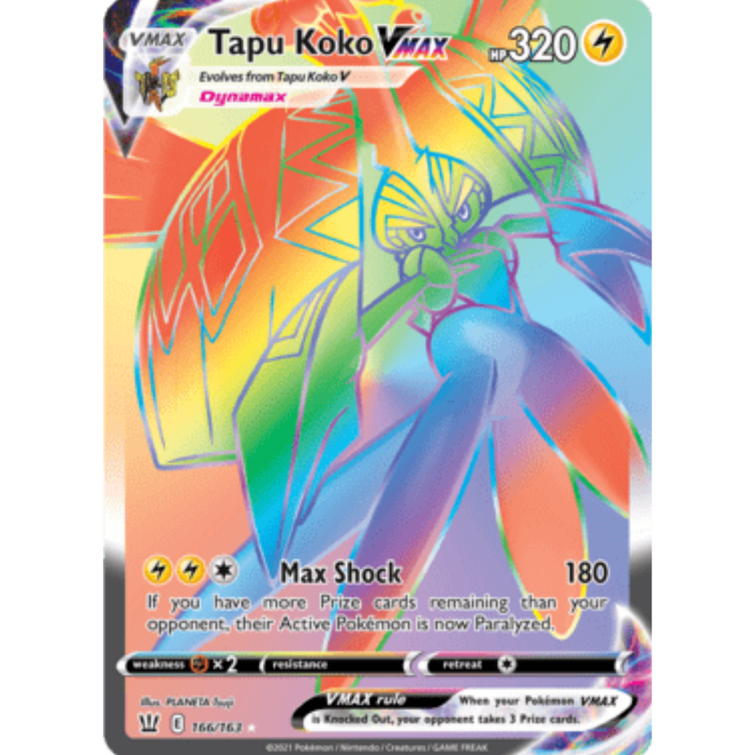Tapu Koko VMAX (Secret) 166/163 - Holofoil SWSH05 Battle Styles - Secret Rare