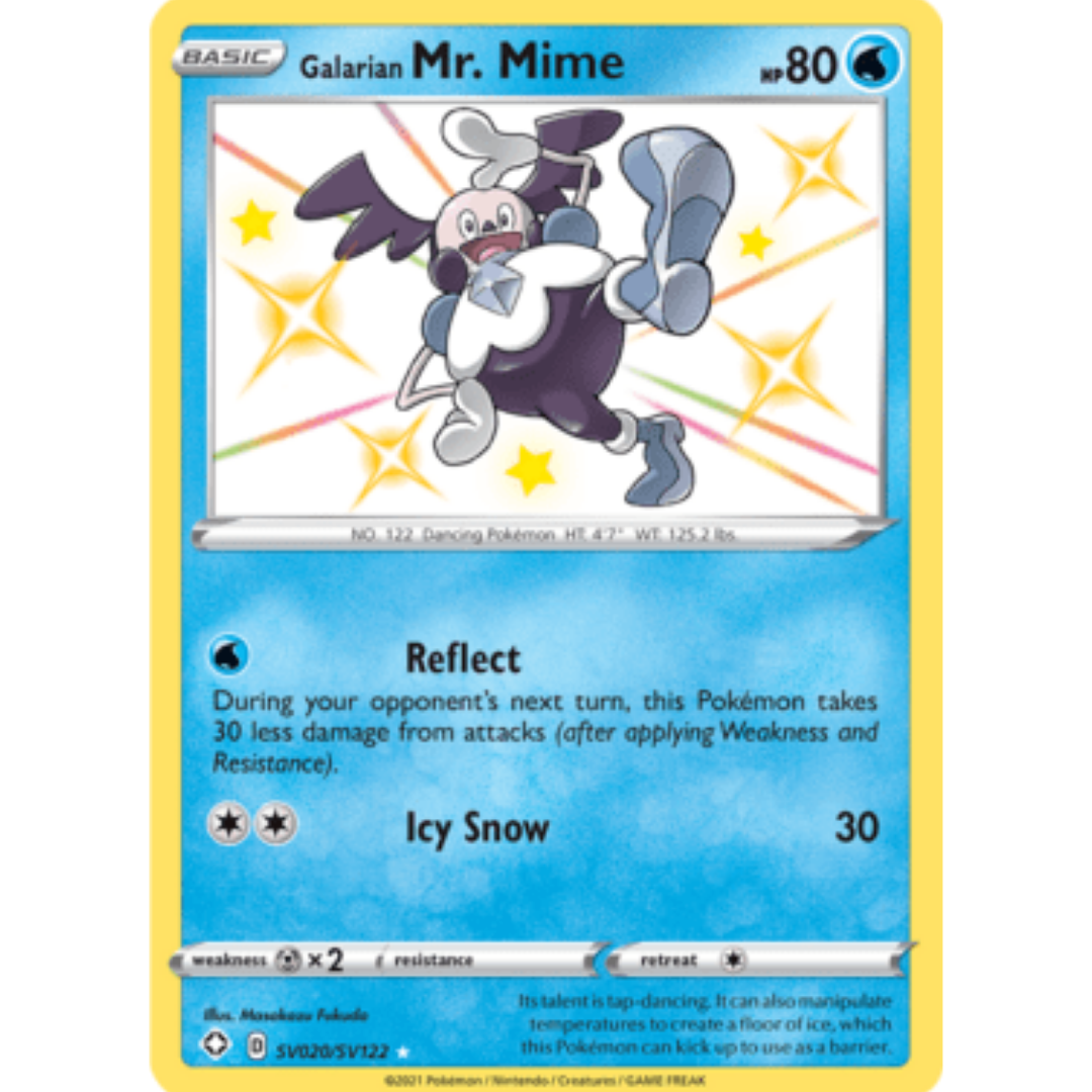 Galarian Mr. Mime SV020 - Holofoil Shining Fates Shiny Vault - Shiny Holo Rare